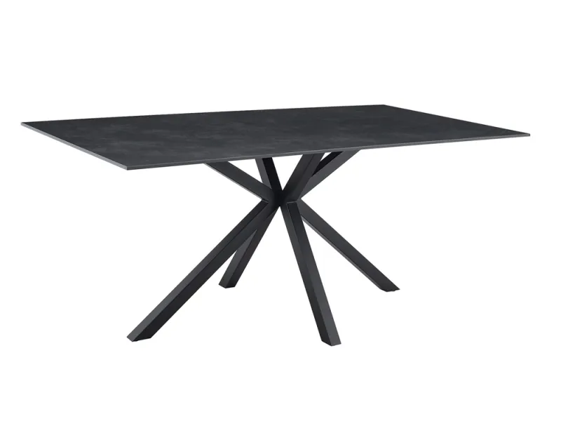 Table Galaxie céramique grise 180 cm — Piètement étoilé noir