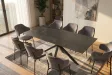 Table Galaxie céramique grise 180 cm — Piètement étoilé noir