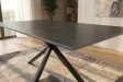Table Galaxie céramique grise 180 cm — Piètement étoilé noir