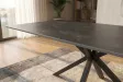 Table Galaxie céramique grise 180 cm — Piètement étoilé noir