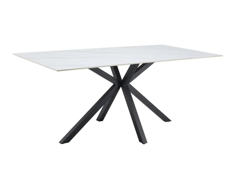 Table Galaxie céramique blanche 180 cm — Piètement étoilé