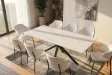 Table Galaxie céramique blanche 180 cm — Piètement étoilé