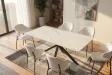 Table Galaxie céramique blanche 160 cm — Piètement étoilé