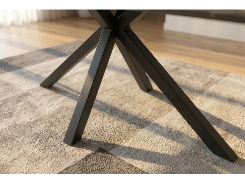 Table Galaxie céramique blanche 160 cm — Piètement étoilé