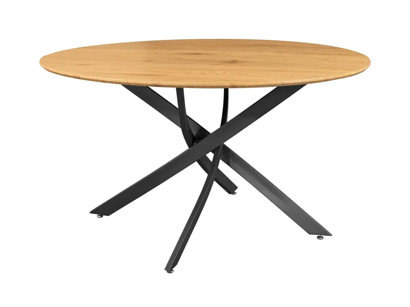 Table ronde HELIX 120 cm en chêne sauvage naturel — Adeniahome