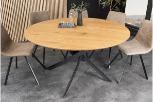 Table ronde HELIX 120 cm en chêne sauvage naturel — Adeniahome 2