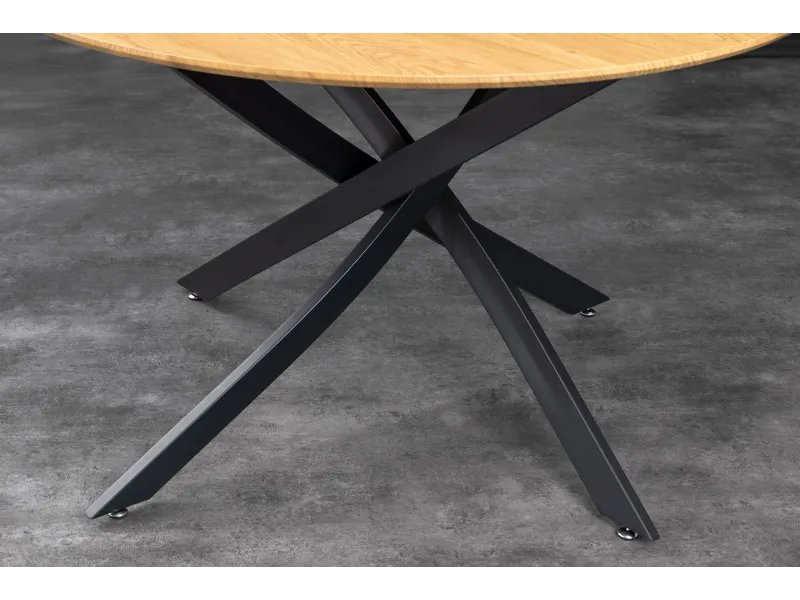 Table ronde HELIX 120 cm en chêne sauvage naturel — Adeniahome