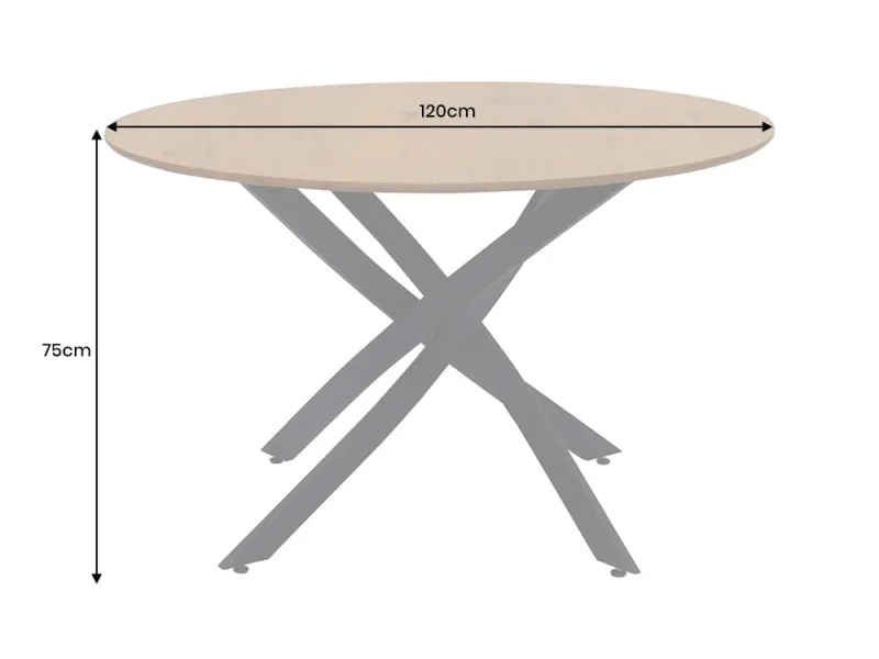 Table ronde HELIX 120 cm en chêne sauvage naturel — Adeniahome