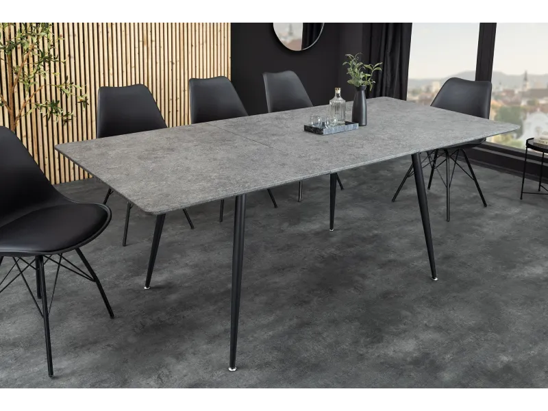 Table extensible APARTMENT 120-160 cm effet pierre grise — Adeniahome