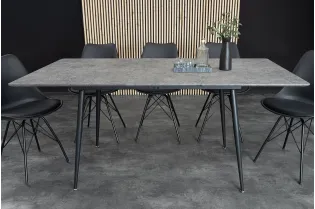 Table extensible APARTMENT 120-160 cm effet pierre grise — Adeniahome 2