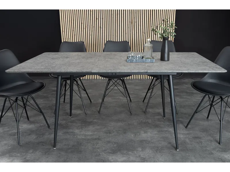 Table extensible APARTMENT 120-160 cm effet pierre grise — Adeniahome