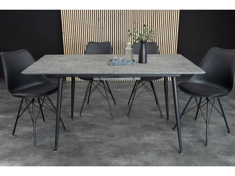 Table extensible APARTMENT 120-160 cm effet pierre grise — Adeniahome