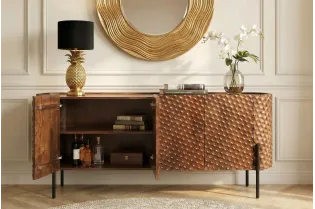 Buffet ADLON 180 cm en manguier massif 3D brun — Adeniahome 2