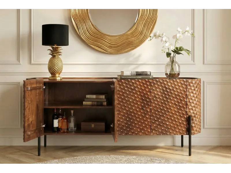 Buffet ADLON 180 cm en manguier massif 3D brun — Adeniahome