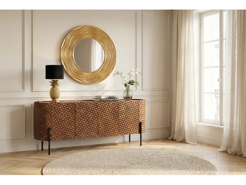 Buffet ADLON 180 cm en manguier massif 3D brun — Adeniahome