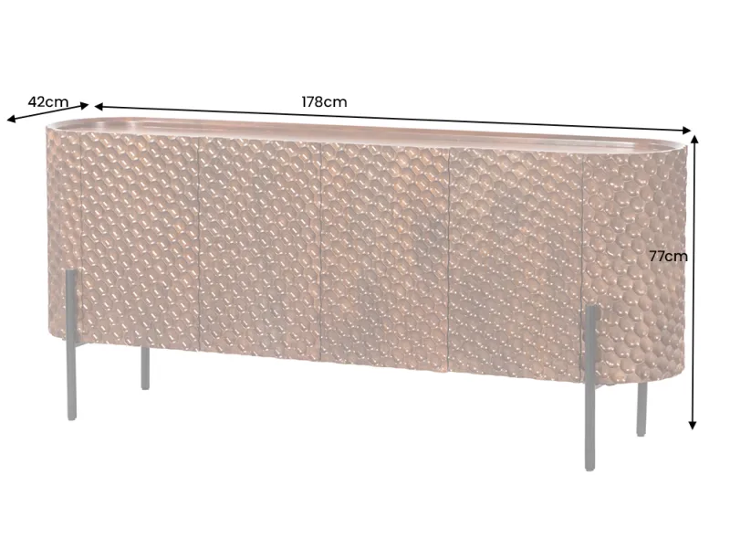 Buffet ADLON 180 cm en manguier massif 3D brun — Adeniahome