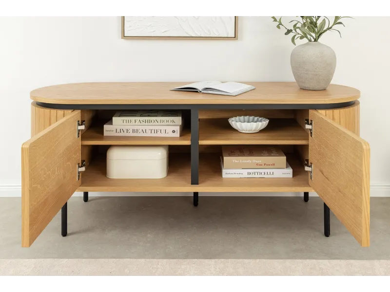 Meuble TV ATELIER 120 cm en chêne naturel — Adeniahome