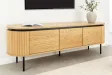 Meuble TV Atelier 160 cm en chêne naturel — Pieds métal noir