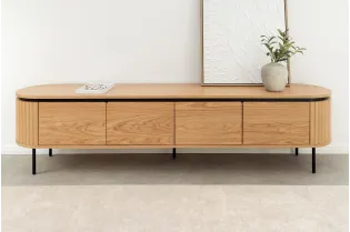 Meuble TV Atelier 200 cm — Chêne naturel et pieds métal noir 2