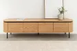 Meuble TV Atelier 200 cm — Chêne naturel et pieds métal noir