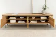 Meuble TV Atelier 200 cm — Chêne naturel et pieds métal noir