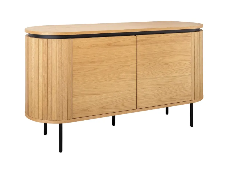 Buffet bas Atelier 120 cm — Chêne naturel et pieds noirs