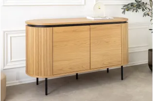 Buffet bas Atelier 120 cm — Chêne naturel et pieds noirs