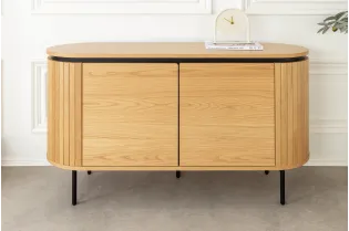 Buffet bas Atelier 120 cm — Chêne naturel et pieds noirs 2