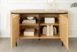 Buffet bas Atelier 120 cm — Chêne naturel et pieds noirs