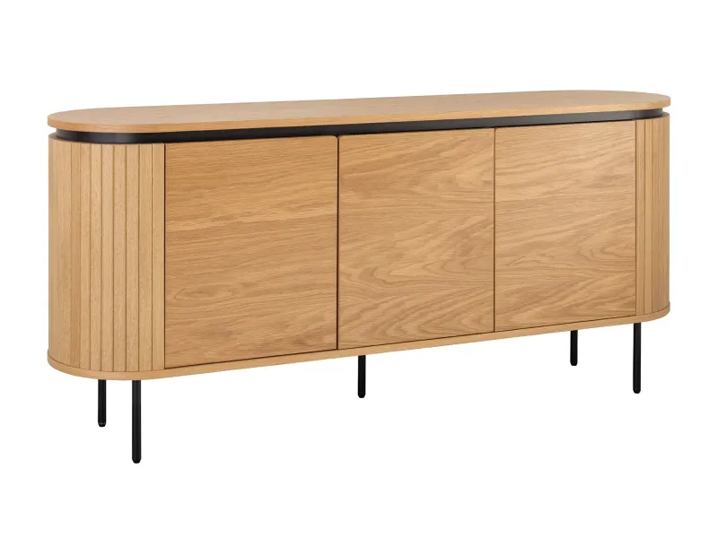Buffet Atelier 160 cm — Chêne naturel et pieds métal noir