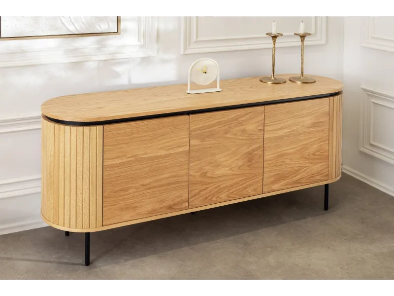 Buffet Atelier 160 cm — Chêne naturel et pieds métal noir