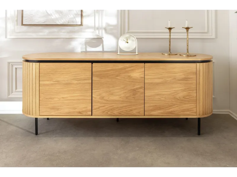 Buffet Atelier 160 cm — Chêne naturel et pieds métal noir