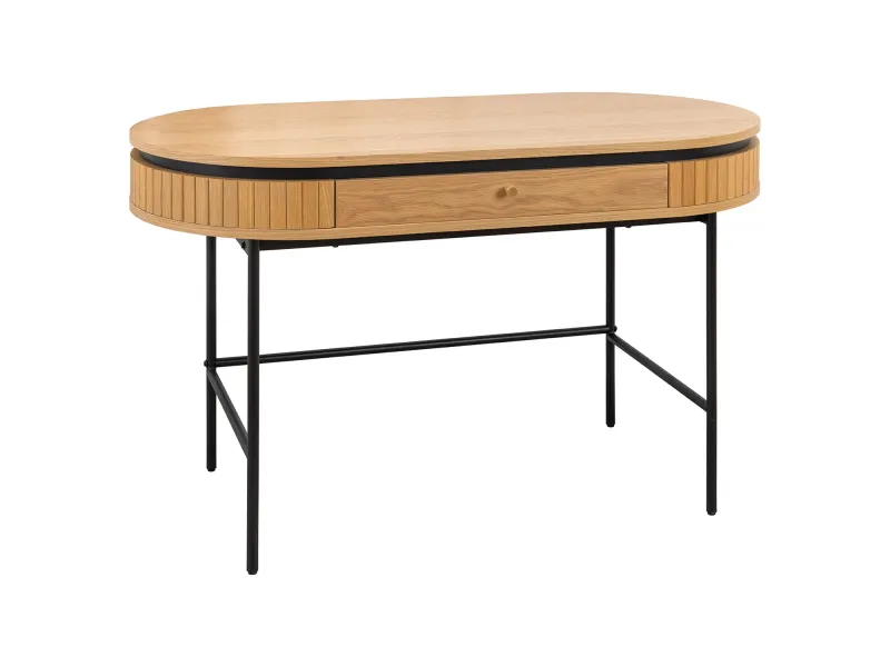 Bureau ATELIER 120 cm en placage chêne et métal noir | Adeniahome