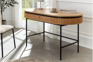 Bureau ATELIER 120 cm en placage chêne et métal noir | Adeniahome