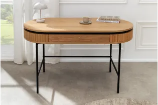 Bureau ATELIER 120 cm en placage chêne et métal noir | Adeniahome 2