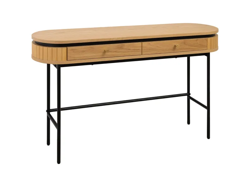 Console ATELIER 120 cm placage chêne et métal noir | Adeniahome
