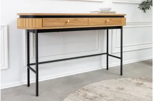 Console ATELIER 120 cm placage chêne et métal noir | Adeniahome