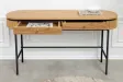 Console ATELIER 120 cm placage chêne et métal noir | Adeniahome