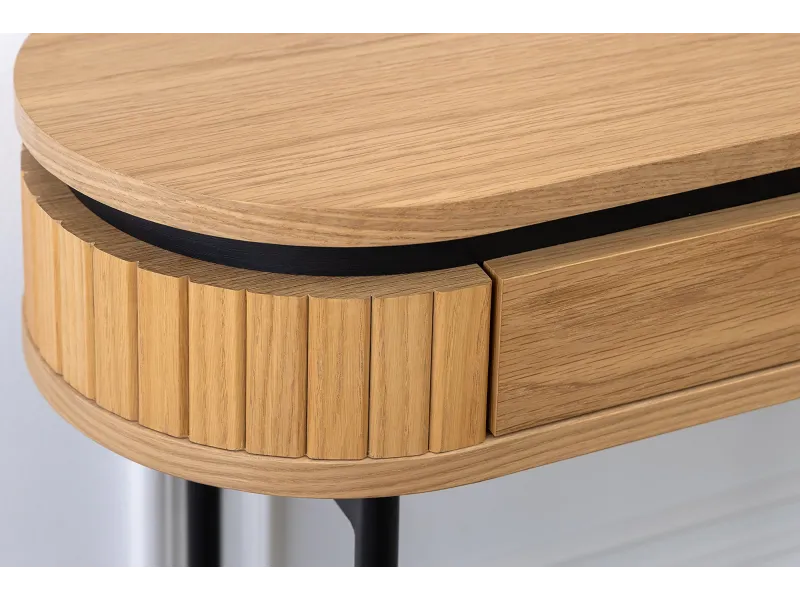 Console ATELIER 120 cm placage chêne et métal noir | Adeniahome
