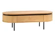 Table basse ATELIER 120 cm en placage chêne et métal noir