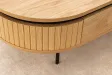 Table basse ATELIER 120 cm en placage chêne et métal noir