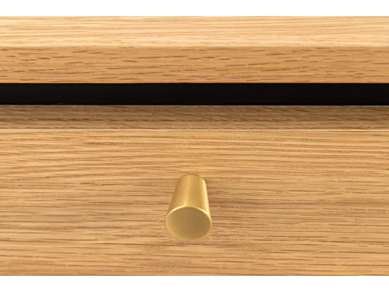 Table basse ATELIER 120 cm en placage chêne et métal noir