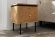 Table de chevet ATELIER 55 cm placage chêne et métal noir