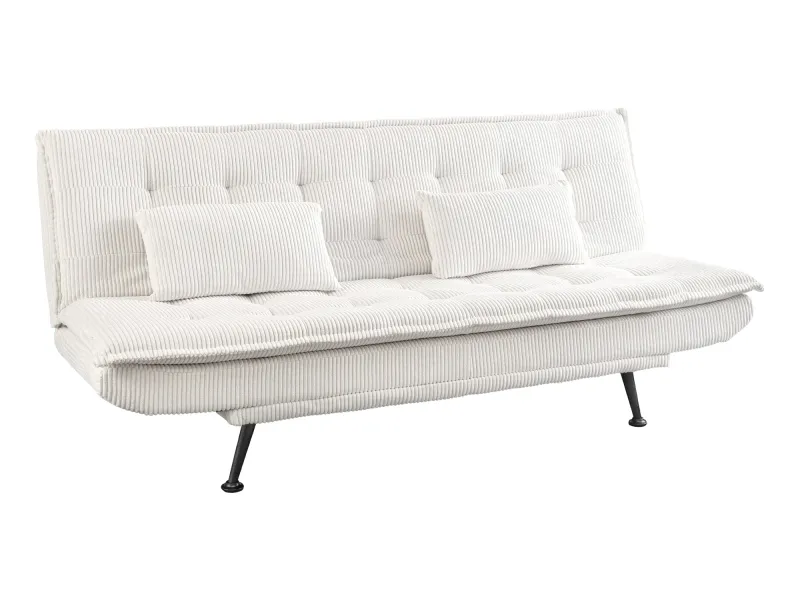 Canapé convertible JAZZ 195 cm 3 places velours côtelé beige