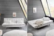 Canapé convertible JAZZ 195 cm 3 places velours côtelé beige