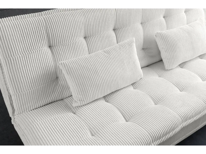 Canapé convertible JAZZ 195 cm 3 places velours côtelé beige