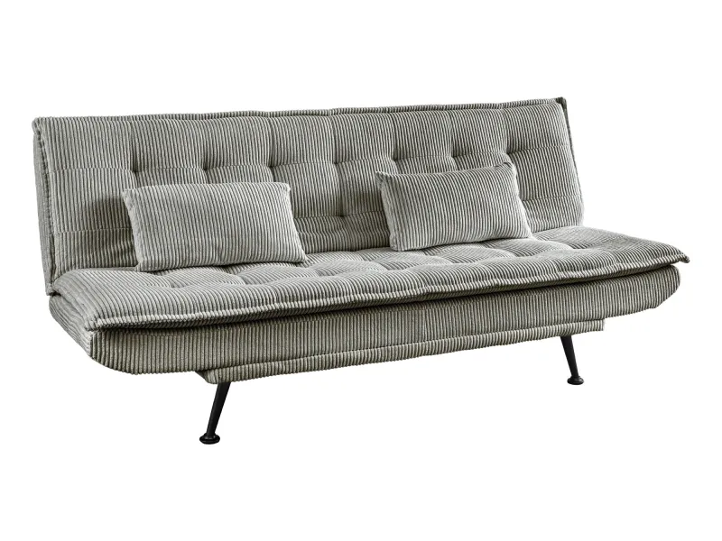 Canapé convertible JAZZ velours côtelé greige 190 cm — 3 places