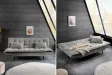 Canapé convertible JAZZ velours côtelé greige 190 cm — 3 places