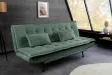 Canapé convertible JAZZ velours côtelé vert 190 cm — 3 places