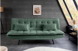 Canapé convertible JAZZ velours côtelé vert 190 cm — 3 places 2
